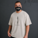 Front view of ANIMURA Thorfinn beige oversized anime T-shirt inspired by Vinland Saga