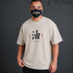 Front view of ANIMURA Jiraiya beige oversized anime T-shirt inspired by Naruto