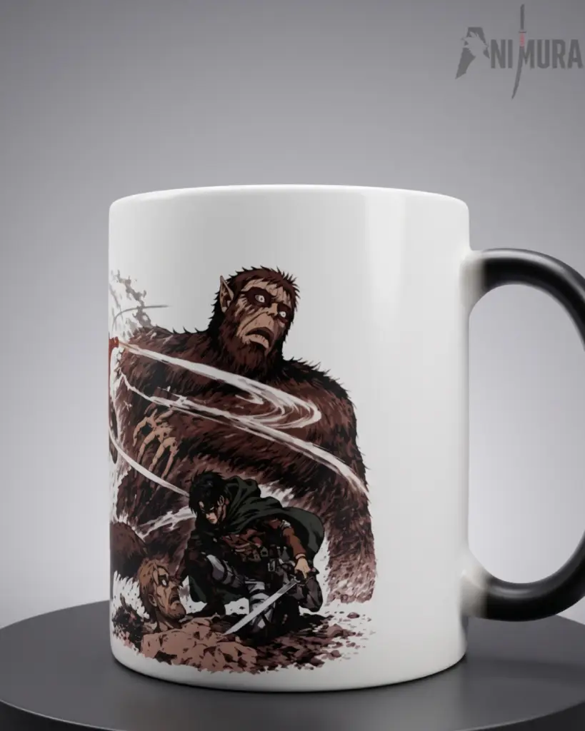 Levi attacking Beast Titan Attack on Titan Magic Mug by ANIMURA