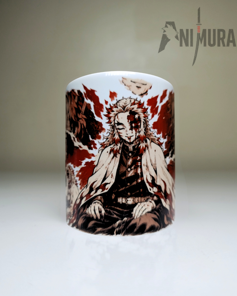 Rengoku Demon Slayer ceramic mug front view