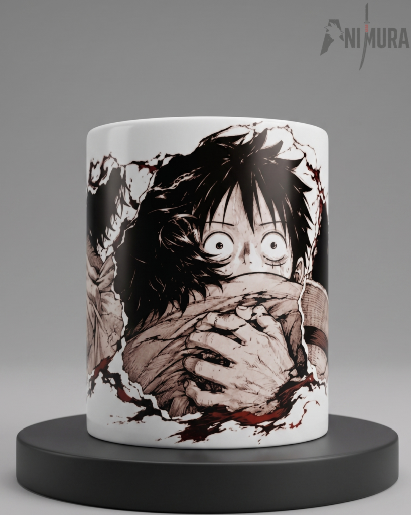 Luffy and Ace One Piece ceramic mug