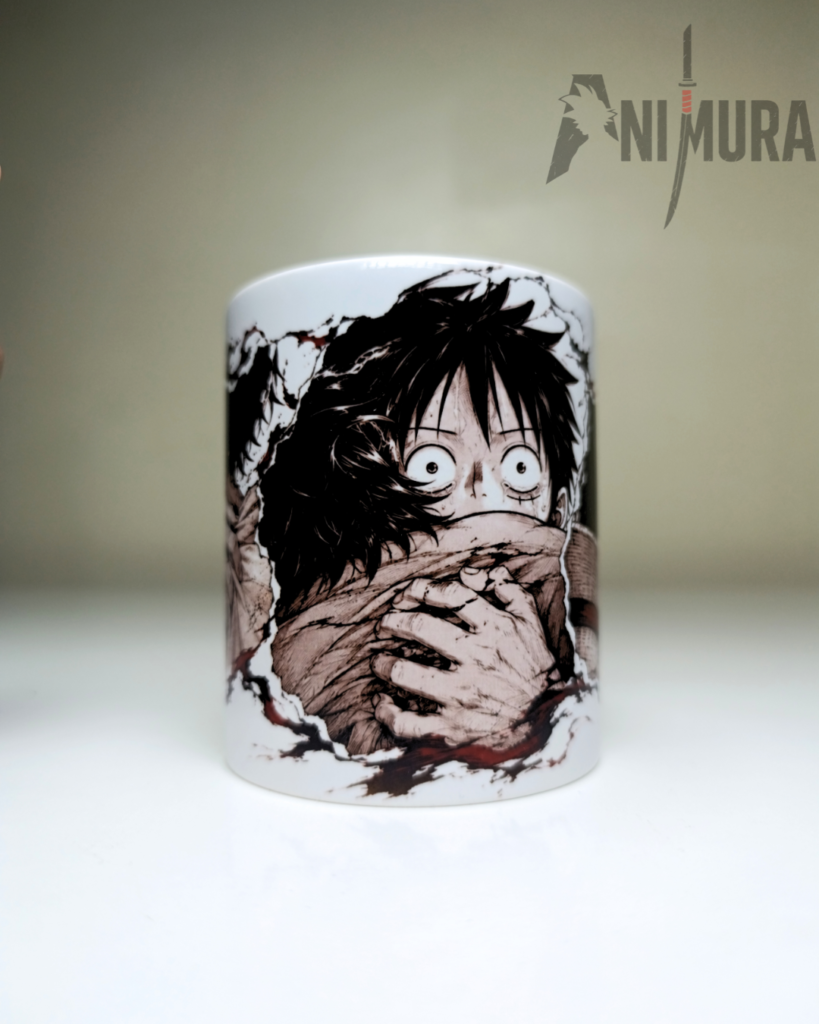 Luffy and Ace One Piece ceramic mug
