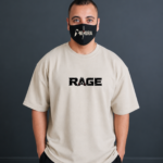 Front view of ANIMURA Gon Rage Beige Oversized Anime T-Shirt featuring Gon Freecss RAGE artwork