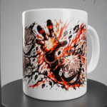 Front view of Bakugo My Hero Academia ceramic mug