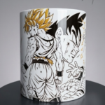 Front view of Goku Super Saiyan Dragon Ball Z ceramic mug