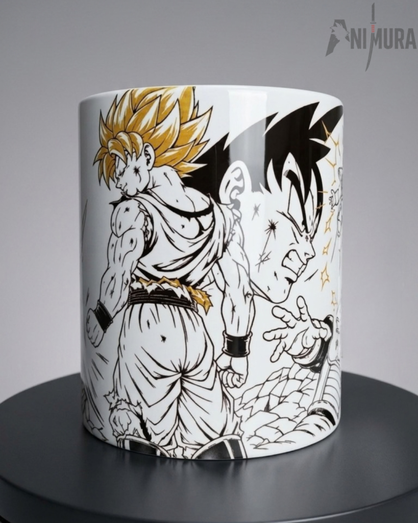Front view of Goku Super Saiyan Dragon Ball Z ceramic mug
